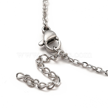 Enamel Evil Eye & Cubic Zirconia & 304 Stainless Steel Charm Anklet with Cable Chains(AJEW-C021-09P)-4
