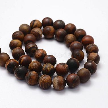 Frosted Natural Tiger Eye Beads Strands(G-F364-18-10mm)-2