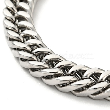 201 bracelet chaînes à maillons cubains en acier inoxydable pour homme femme(BJEW-H550-03D-P)-2