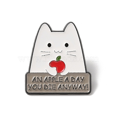 Red Cat Shape Alloy+Enamel Enamel Pins