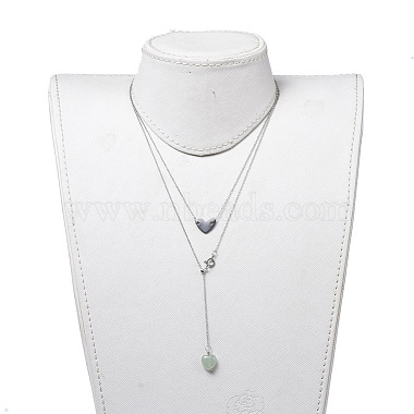 Heart Lariat Necklaces & Pendant Necklaces Sets(NJEW-JN02803-03)-5