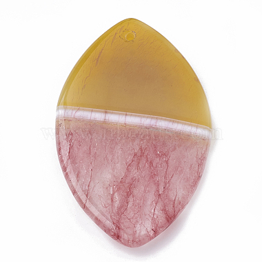 Dyed Natural Crackle Agate Pendants(G-S330-06)-3