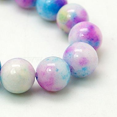6mm Colorful Round White Jade Beads
