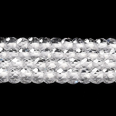 Clear Rondelle Cubic Zirconia Beads