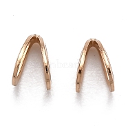 304 Stainless Steel Pendant Bails, Teardrop, Rose Gold, 5.5x4x3mm, Hole: 2.5x3mm(STAS-F267-06RG)