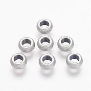 304 Stainless Steel Textured Beads, Rondelle, Stainless Steel Color, 6.5x3mm, Hole: 3mm, about: 100pcs/bag(STAS-K122-32)