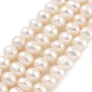 Natural Cultured Freshwater Pearl Beads Strands, Potato, Navajo White, 5~6mm, Hole: 0.6mm, about 33pcs/strand, 6.89~7.09 inch(17.5~18cm)(PEAR-C003-13F)