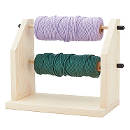 2 Spools Solid Wooden Thread Rack, Detachable Yarn Thread Holder Organizer, Blanched Almond, 230x129x196mm(AJEW-WH0323-60)
