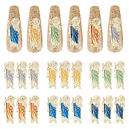 18Pcs 6 Colors Zinc Alloy Enamel Cabochons, Nail Art Decoration Accessories, Saint Jude Figaro, Light Gold, 25.5x10x3mm, 3pcs/color(MRMJ-AR0001-15)