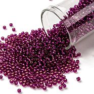 TOHO Round Seed Beads, Japanese Seed Beads, (2223) Silver Lined Dragonfruit, 11/0, 2.2mm, Hole: 0.8mm, about 1110pcs/10g(X-SEED-TR11-2223)