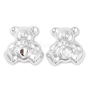 CCB Plastic Cabochons, Bear, Platinum, 31.5x31.5x11.5mm(KY-C020-16D-P)