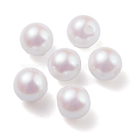 POM Plastic Beads, Imitation Pearl, Center Drilled, Round, Old Lace, 5.5~6mm, Hole: 1mm(KY-C012-01A-03)