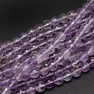 Faceted Natural Ametrine Round Bead Strands, 8mm, Hole: 1mm, about 47pcs/strand, 15 inch(G-F266-15-8mm)
