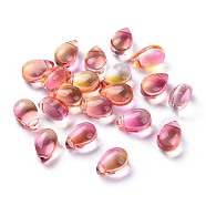 Transparent Glass Beads, Top Drilled Beads, Teardrop, Light Salmon, 9x6x5mm, Hole: 1mm(GGLA-M004-05A-10)