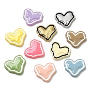 Opaque Resin Cabochons, for Jewelry Making, Mixed Color, Heart, 19x21.5x3mm(RESI-F050-04)