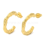 Ion Plating(IP) 304 Stainless Steel Ring Stud Earrings, Half Hoop Earrings, Real 18K Gold Plated, 21x3mm(EJEW-B026-14G)