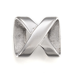 304 Stainless Steel Slide Charms, Infinity, Stainless Steel Color, 17.5x15.5x5mm, Hole: 3.5x13mm(STAS-F169-12P)