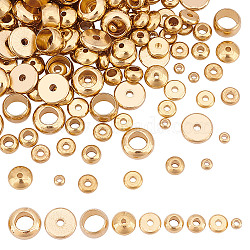 GOMAKERER 180Pcs 9 Styles Brass Spacer Beads, Rondelle, Nickel Free, Raw(Unplated), 3~10x2~5.5mm, Hole: 1.5~6.5mm, 20pcs/style(KK-GO0001-91)