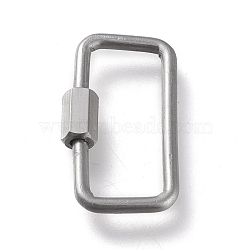 304 Stainless Steel Screw Carabiner Lock Charms, for Necklaces Making, Rectangle, Stainless Steel Color, 25.5x14.5x4mm, Screw: 7x4.5x4mm(STAS-K195-01P)
