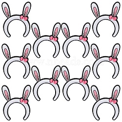 10Pcs Rabbit Ear Silicone Focal Beads, DIY Nursing Necklaces Making, White, 32x26x9mm, Hole: 2mm(SIL-SZ0001-73)