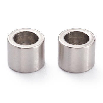 Non-Tarnish 201 Stainless Steel Beads, Column, Matte Style, Stainless Steel Color, 10x8mm, Hole: 6.5mm