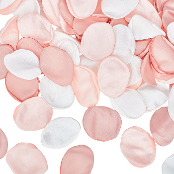 300Pcs Polyester Artificial Rose Flower Petals, for Wedding Party Favors Home Decoration, Pink, 35x29x0.5mm