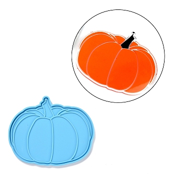 DIY Pumpkin-shaped Silicone Coaster Molds, Resin Casting Molds, For UV Resin, Epoxy Resin Craft Making, Deep Sky Blue, 157x128x7mm