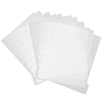Acrylic Index Tab Divider Sheets for Discbound Notebooks, Binder Accessories, Rectangle, WhiteSmoke, 235x190x0.2mm, Hole: 3.8mm, 6pcs/set