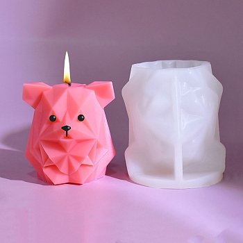 Origami Style DIY Silicone Candle Molds, for Scented Candle Making, Dog, 7.8x7.6x8.5cm