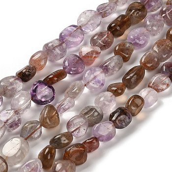 Natural Auralite Beads Strands, Nuggets, Tumbled Stone, 7~13x4.5~10x4.5~10mm, Hole: 1.2mm, about 44~46pcs/strand, 15.08''~16.14''(38.3~41cm)