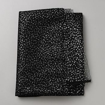 Polyester Silver Point Fabric, Clothes Bag Accessories, Black, 1000x1500x0.3mm