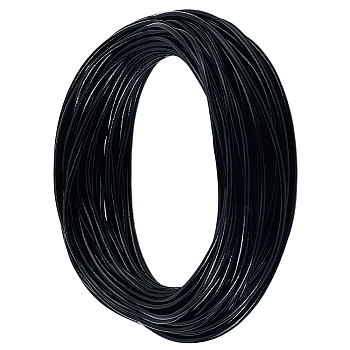1 Bundle Cowhide Leather Cord, Leather Jewelry Cord, Jewelry DIY Making Material, Round, Black, 2mm, about 10.93 yards(10m)/bundle