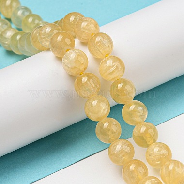 Natural Honey Calcite Beads Strands(G-R494-A05-03)-4