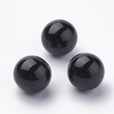 8mm Black Round Plastic Beads