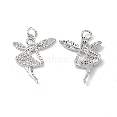 Platinum Clear Angel & Fairy Brass+Cubic Zirconia Pendants
