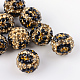 Two-Tone Color Handmade Polymer Clay Disco Ball Beads(RB-R041-15)-1