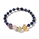 Faceted Natural Lapis Lazuli Stretch Beaded Bracelets(BJEW-P318-01G-05)-1