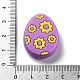 Easter Egg with Flower Silicone Beads(SIL-R014-06C)-3