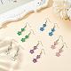 5 paires 5 boucles d'oreilles pendantes en alliage d'émail de couleurs(EJEW-AN0004-76)-7