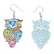 Spray Painted Stainless Steel Owl Dangle Earrings(EJEW-I256-12P)-2