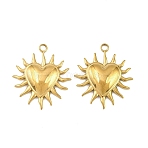 304 Stainless Steel Pendants, Heart, Ion Plating(IP), Golden, 27.5x23.5x3.5mm, Hole: 2.5mm(STAS-Z166-07G)