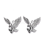 Alloy Pendants, Eagle Shape, Platinum, 39.5x38.5x4mm, Hole: 2.5x3mm(PALLOY-A007-11P)
