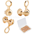 400Pcs Brass Bead Tips, Calotte Ends, Clamshell Knot Cover, Real 18K Gold Plated, 7x6x3mm, Hole: 2mm, Inner Diameter: 2.5mm(KK-BBC0001-18)