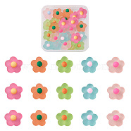 Pandahall Resin Frosted Cabochons, DIY for Earrings & Bobby pin Accessories, Flower, Mixed Color, 16.5x18x7mm(RESI-TA0001-27)