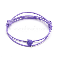 Adjustable Magnetic Bracelet for Couples, with Korean Waxed Polyester Cord and Alloy Magnetic Clasps, Lilac, Inner Diameter: 2~3-1/8 inch(6.35~7.95cm), 2pcs/set(BJEW-JB06190-03)