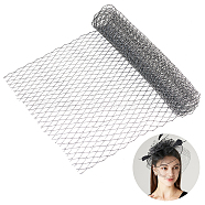 1M Polyester Mesh Fabric, for DIY Bride Veils Hats Fascinators, Black, 28cm(AJEW-GA0006-88C)