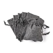 Burlap Packing Pouches Drawstring Bags, Gray, 20x15cm(ABAG-Q050-15x20-04)
