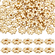 80Pcs 304 Stainless Steel Spacer Beads, Flower, Real 18K Gold Plated, 6x1.5mm, Hole: 1.4mm(STAS-BBC0002-67)