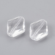 Imitation Austrian Crystal Beads, Grade AAA, Faceted, Rhombus, Clear, 14~14.5x12x5~7mm, Hole: 0.9~1mm(SWAR-F080-12x14mm-01)