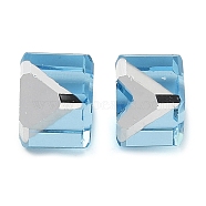 K9 Glass Imitation Austrian Crystal Beads, No Hole, Square, Deep Sky Blue, 6x6x6mm(GLAA-P069-01B-202)